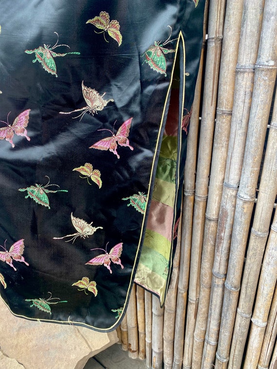 Chinese butterfly printed maxi shift dress outlet