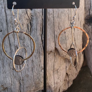 Mixed Metal Double Hoop Earrings