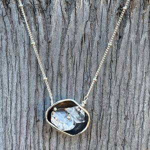 Sterling Silver Herkimer Diamond Crystal Cave Necklace