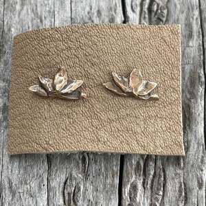 Handmade Bronze Lotus Stud Earrings