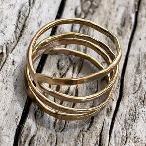 14k Gold Filled Organic Twig Wrap Rings