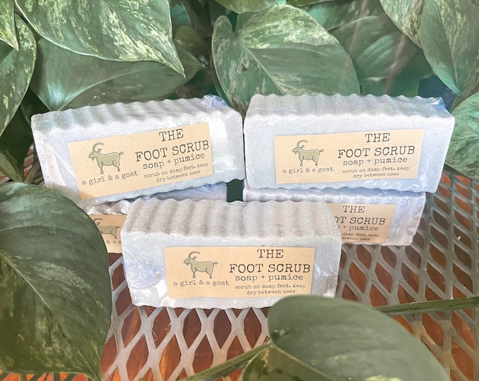 Featured listing image: pumice & soap  foot scrub. foot self care at home pedicure