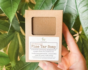 Pine Tar Soap with Raw goat milk oats and raw honey