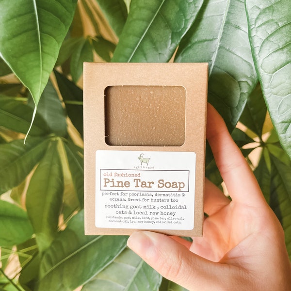 Pine Tar Soap with Raw goat milk oats and raw honey