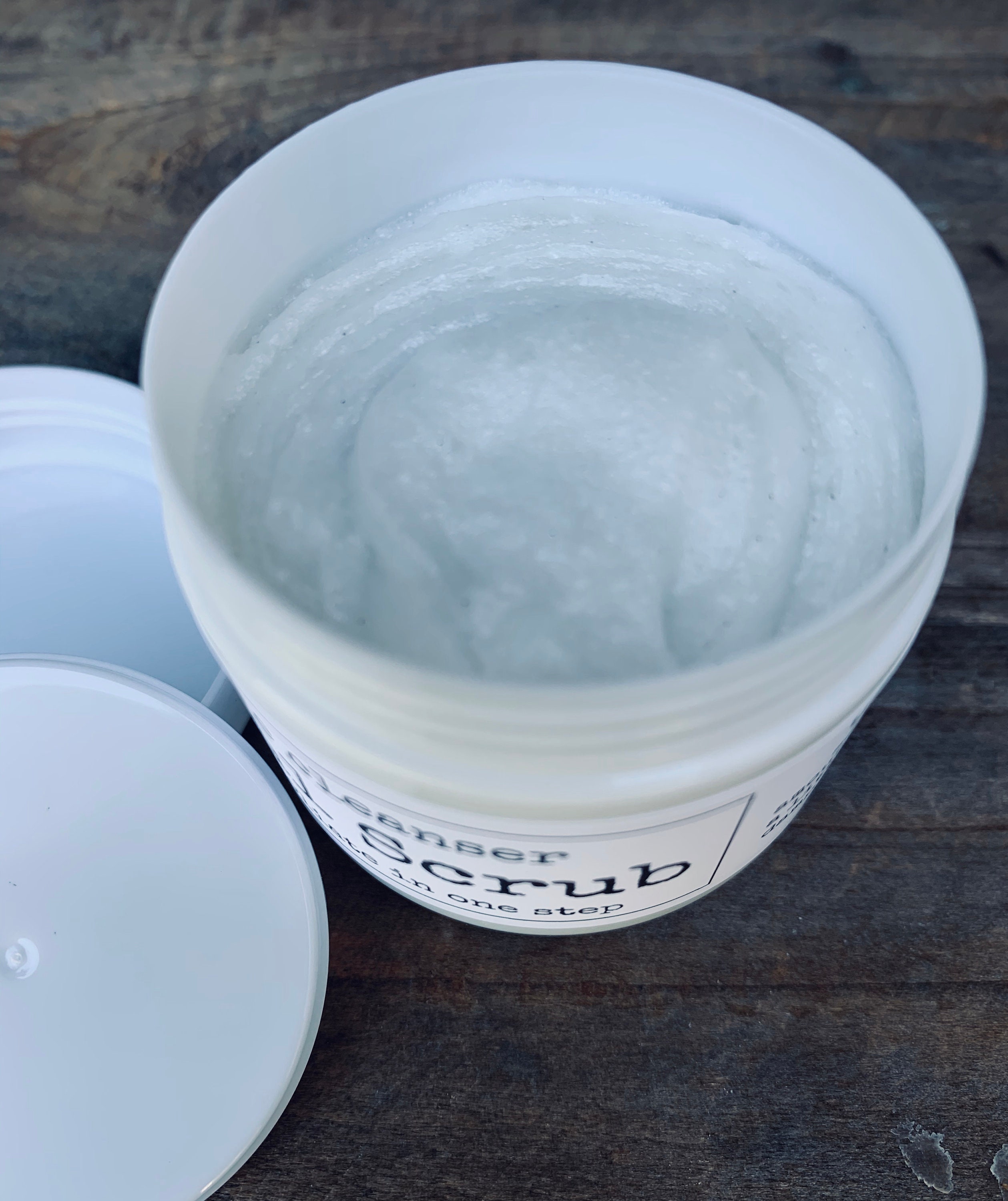Gently exfoliating whipped facial cleanser with a little fine pumice to