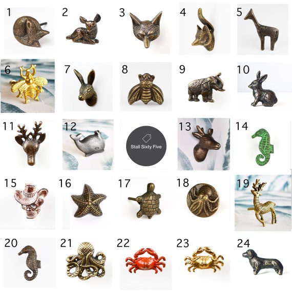 Quality Vintage Metal Animal Drawer Knobs Cabinet Pulls Door Etsy