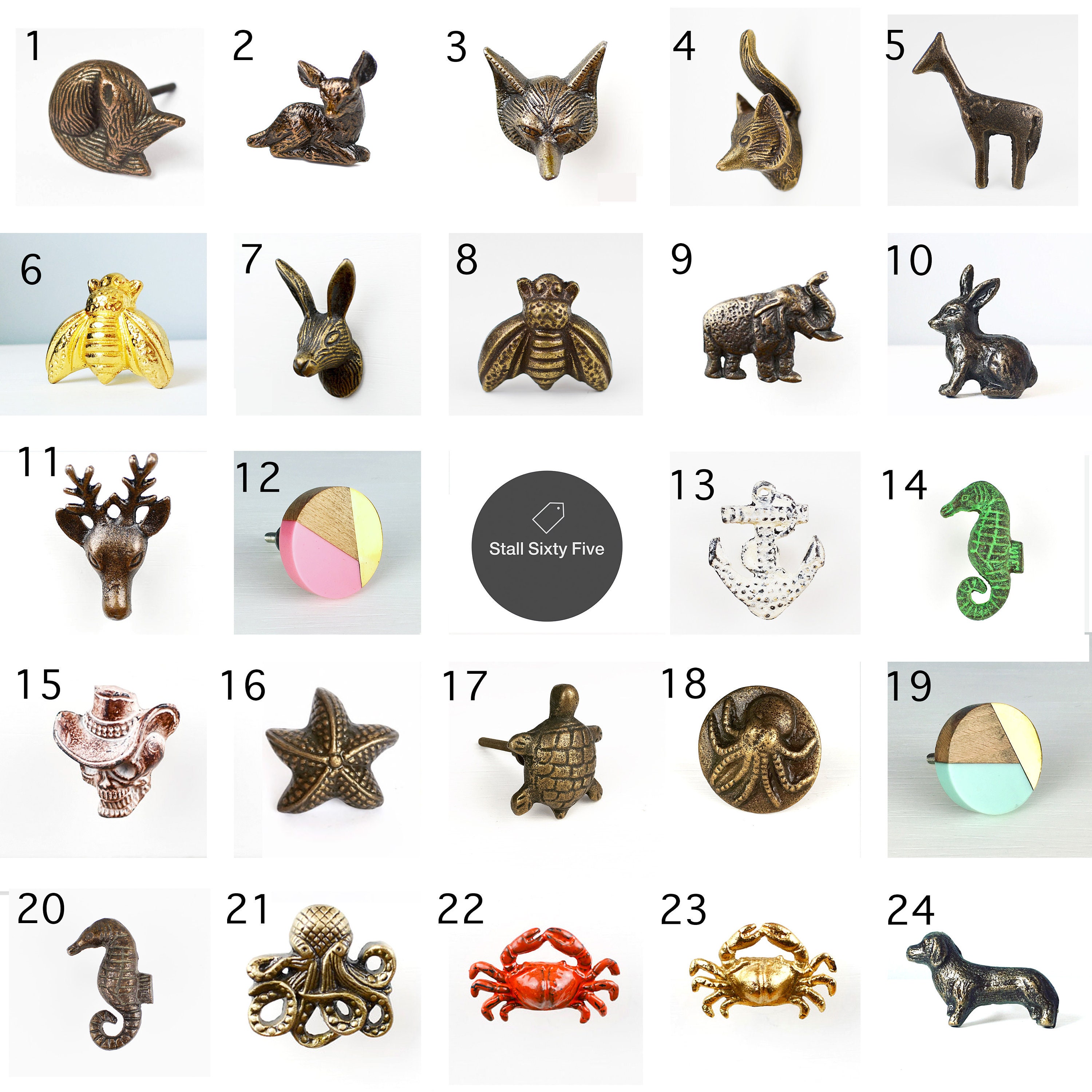 Quality Vintage Metal Animal Drawer Knobs Pulls Door Etsy