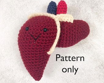 Crochet Anatomical Liver- PDF PATTERN | Crochet Anatomy, Body Parts, Medical Pattern | Crochet Science and Biology Pattern