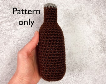 Crochet Bottle Rattle Toy PDF Pattern, Crochet Beer Bottle Play Toy Pattern, Crochet Bottle Play Kitchen Pattern