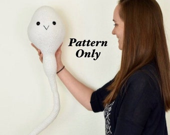 Crochet Jumbo Anatomical Sperm- PDF PATTERN | Crochet Anatomy, Body Parts, Medical Patterns