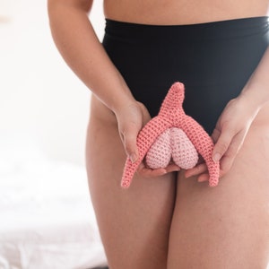Crochet Anatomical Clitoris Plush Toy, Feminist Woman&#39;s Power Clit Gift