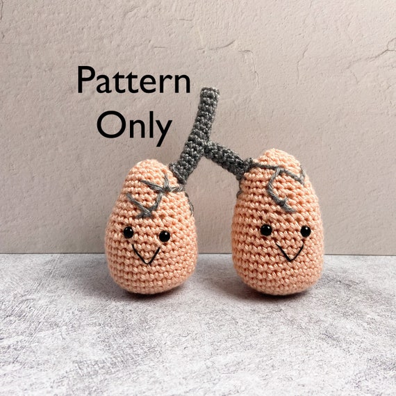 Crochet Anatomical Lungs PDF PATTERN Crochet Anatomy, Body Parts