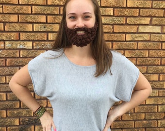 Crochet Beard Baby, Child, or Adult, Fake Facial Hair Dress Up Costume; Halloween Costume Beard