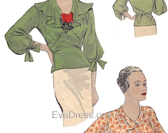 1934 Blouses Pattern by EvaDress