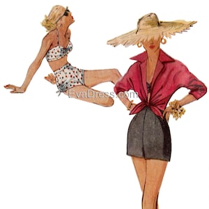 1953 Shorts, Bra and Shirt EvaDress Pattern