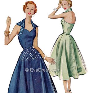 1953 Halter Gown Pattern by EvaDress