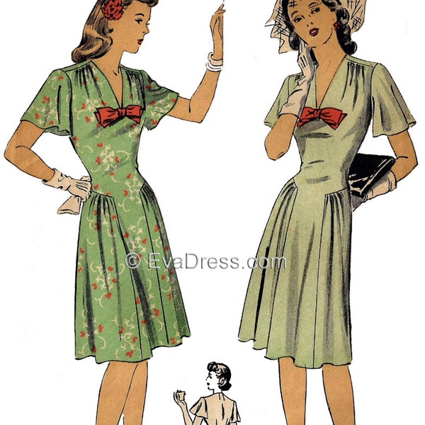 1943 Dress Pattern by EvaDress - A 1940's Favorite!