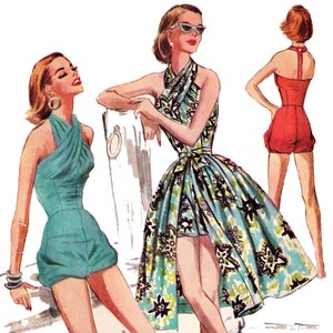 Pode incluir: Três mulheres vestindo diferentes estilos de vestidos de verão. A mulher à esquerda está vestindo um vestido turquesa de alças com uma saia curta. A mulher no centro está vestindo um vestido floral verde e branco de alças com uma saia mais longa. A mulher à direita está vestindo um vestido vermelho de alças com uma saia curta. O texto "A" e "B" é visível na imagem.