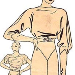 1933 Kimono Evening Gown Eva Dress PDF PATTERN taglia 32" a 38" busto