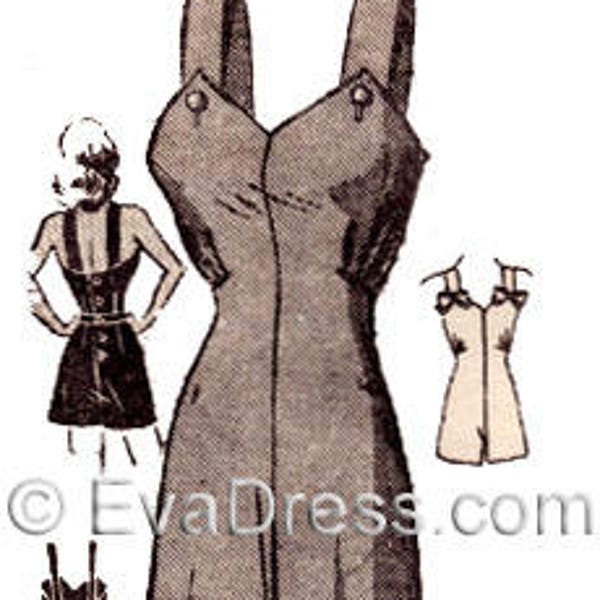 1940's Overalls or Playsuit and Jacket Pattern by EvaDress