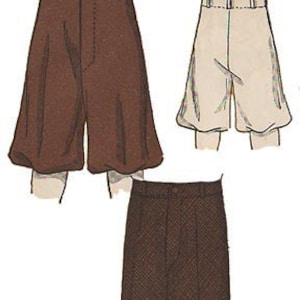 1934 Men&#39;s and Boys Wide Leg Trousers or Knickers Pattern by EvaDress