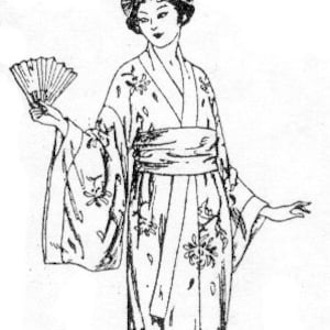 1923 Japanese Kimono (or Peignor) EvaDress Pattern 36 bust