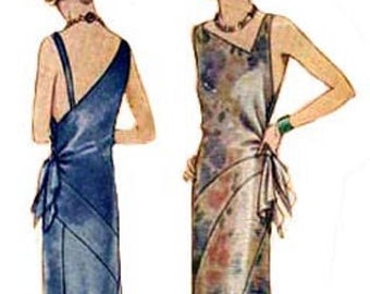 1930 Evening Gown E-PATTERN by EvaDress, 38" to 42" bust