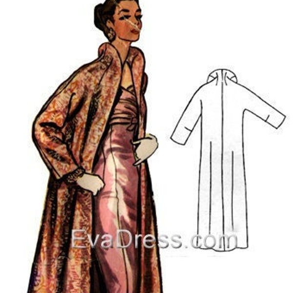 1956 Kimono Evening Coat, EvaDress Pattern