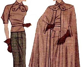 1934 Blouse, Skirt & Cape Ensemble Pattern by EvaDress!