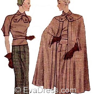 1934 Blouse, Skirt & Cape Ensemble Pattern by EvaDress!