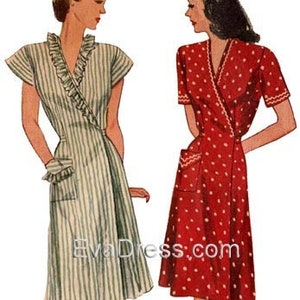 1944 House Shirtwaist Dress Pattern by EvaDress