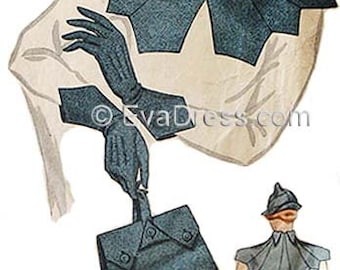 1934 Hat, Collar, Purse & Gloves EvaDress Pattern