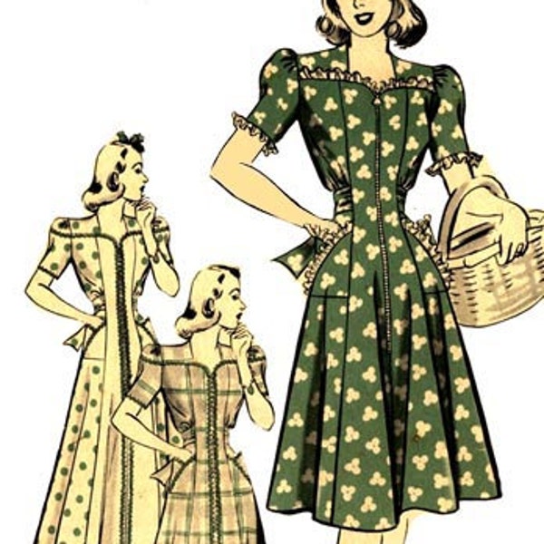 1941 Housecoat or Dress E-PATTERN by EvaDress