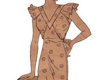 1930's House, Beach or Sports Dress Pattern by EvaDress