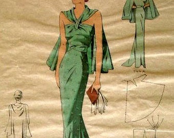 1930's Dinner Gown & Cape Pattern by EvaDress!