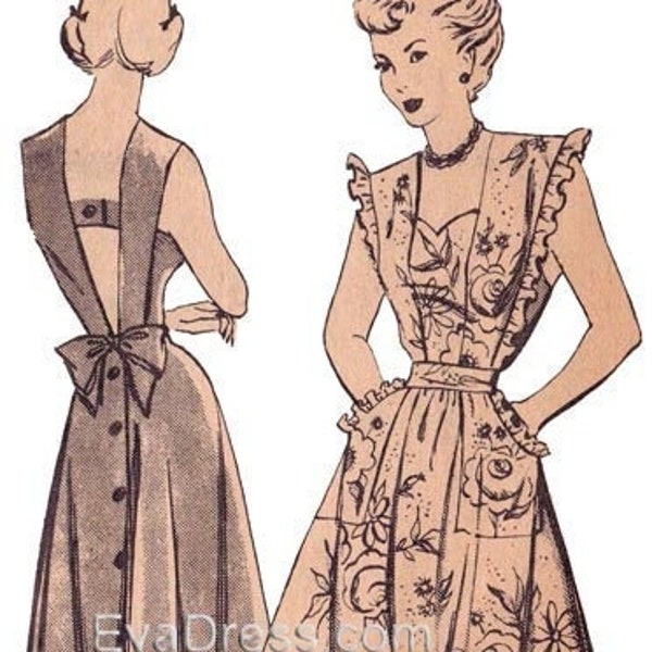 1949 Pinafore Style Sun Dress Pattern by EvaDress