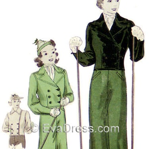 Puede incluir: Dos personas con trajes de esquí verdes y sombreros, sosteniendo bastones de esquí. La persona de la izquierda lleva un traje verde con cuello blanco y un sombrero blanco. La persona de la derecha lleva un traje verde oscuro con un sombrero negro. Ambas personas están de pie sobre un fondo blanco.