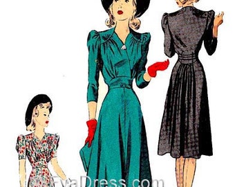 1940 Dress 38" to 42" bust DIGITAL PATTERN by EvaDress