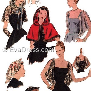 1946 day or Evening Accessories EvaDress Pattern