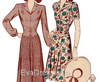 1940's One-Piece Frock EvaDress Pattern