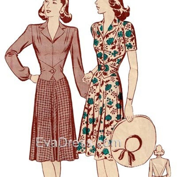 1940's One-Piece Frock EvaDress Pattern