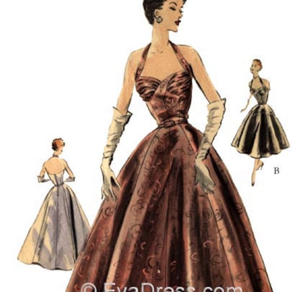 1953 Evening Gown 32" bust E-PATTERN by EvaDress