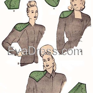 Patron d'épaulières de 1946 par EvaDress !