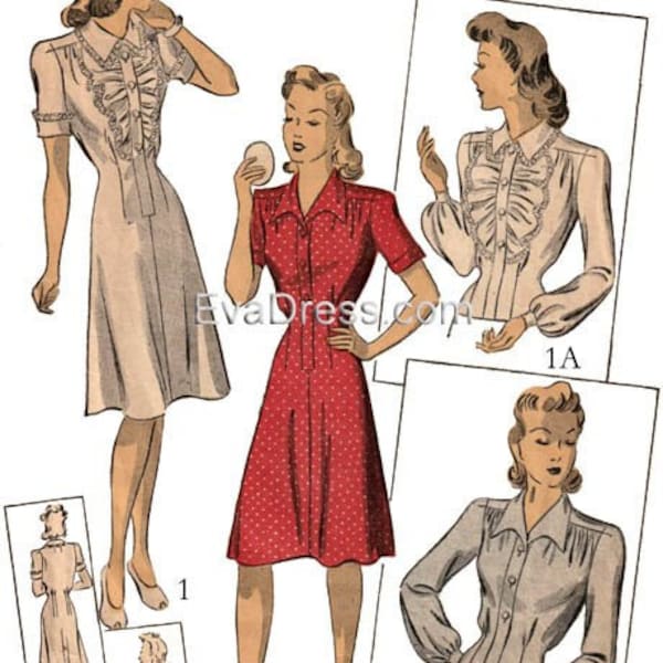 1942 Blouse or Slip with Blouse Top Pattern by EvaDress