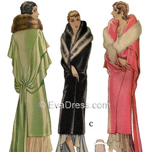 1929 Deco Evening Wrap Pattern by EvaDress