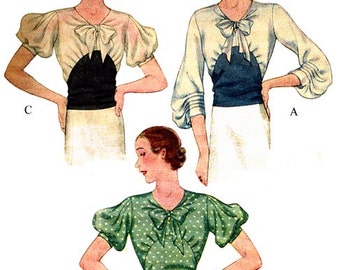 1933 Blouses Pattern by EvaDress 32" bust