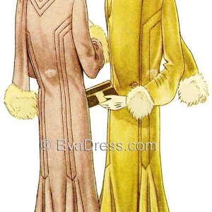 1929 Coat with Pin Tucks & Godets, Mulit-size Pattern by EvaDress