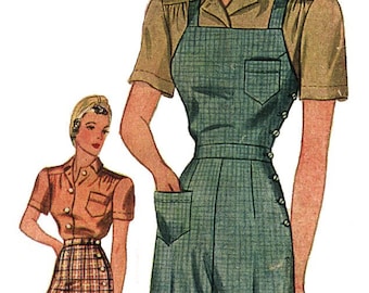 Patroon broek en overall met wijde pijpen uit 1940 van EvaDress