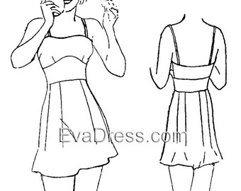 1930's Ladies' Combination Underwear DIGITAL PATTERN for 36" bust by EvaDress