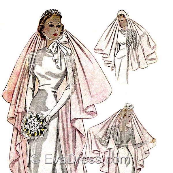 1936 Bridal Veils Pattern by EvaDress